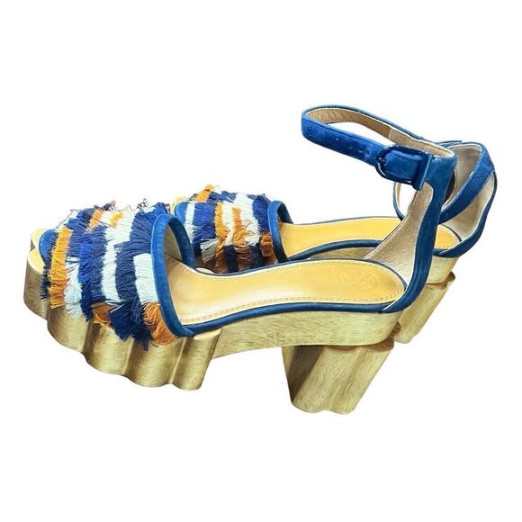 Tory Burch Women's Blue Alma Platform Sandal NWOB Size 7 Medium - Picture 6 of 11
